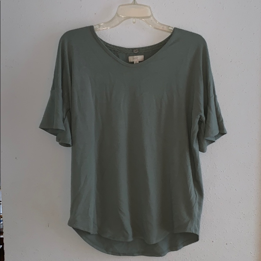 🌟Army green shirt sleeve blouse